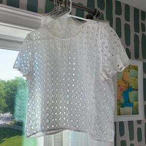 White Cropped Shirt with Cutouts